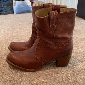 Frye Brown Leather Ankle Boots
